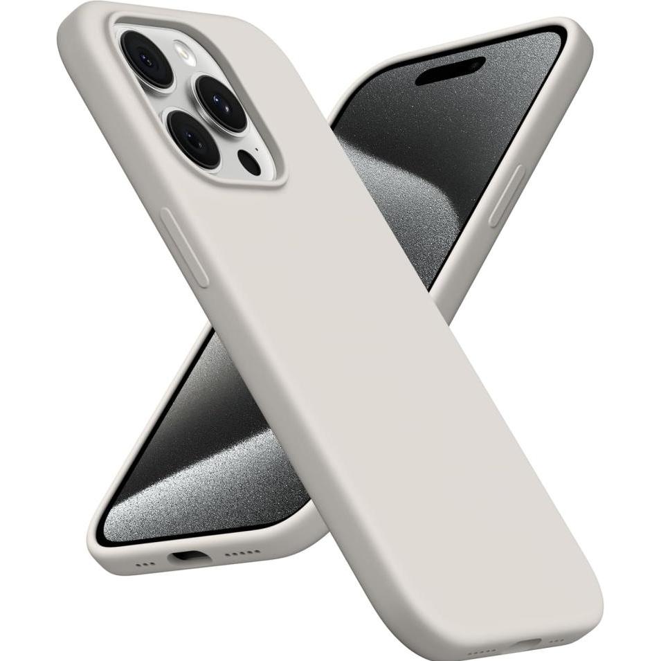 Screenguard Apple iPhone 15 Plus Liquid Silicone Case Hülle (Apple iPhone 15 Plus), Smartphone Hülle, Beige
