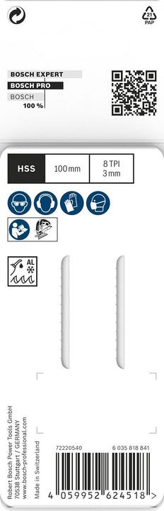 Actual product image Bosch Professional Zubehör PRO Alu curve T227D Jigsaw blade, 100 mm, 2 pcs.