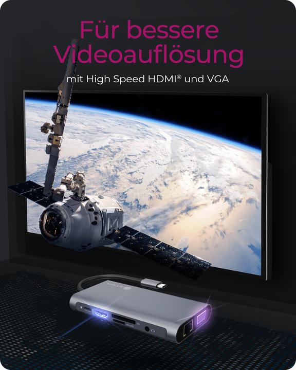 Image du produit Icy Box IB-DK4040-CPD - USB Type-C mini Dock PD (USB-C, 10 Ports)