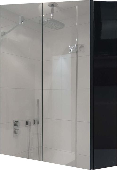 Image du produit Mendler Armoire de toilette HWC-B19b, haute brillance 70x60x16cm, noir (70 x 60 x 16 cm)