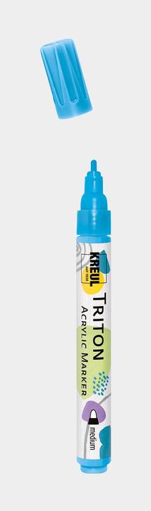 Actual product image Kreul 17736 - Triton Acrylic Marker medium, light blue, stitch width 1 to 3 mm, for lines and writing