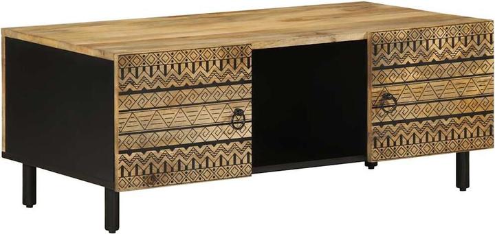 Actual product image VidaXL Coffee table Side table Living room table Table Black Rough mango wood (100 x 54 x 40 cm)