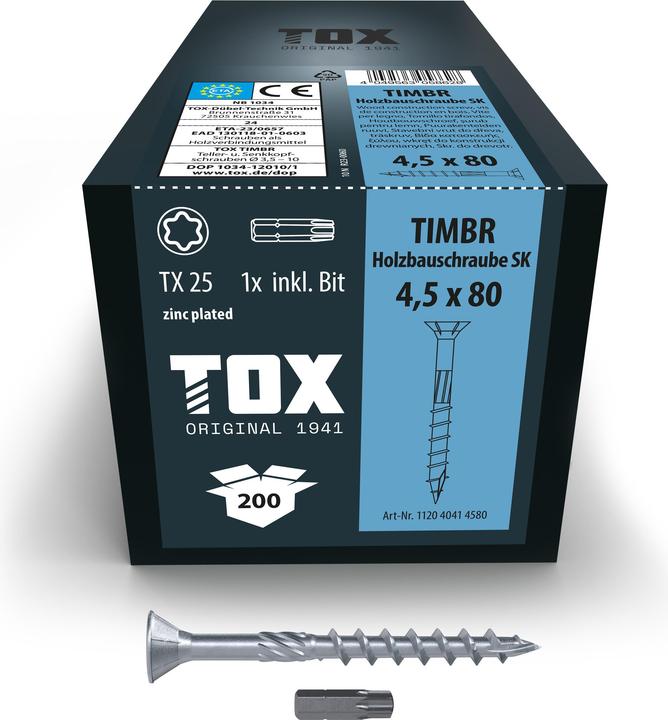Image du produit Tox TIMBR 4,5 x 80 SK (200 pcs.) (200 Vis par pièce)