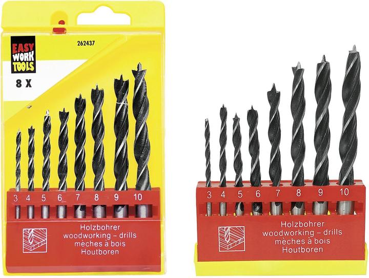 Produktbild Easy Work Holzbohrersatz 3 - 10 mm (3 mm, 4 mm, 5 mm, 6 mm, 7 mm, 8 mm, 9 mm, 10 mm)