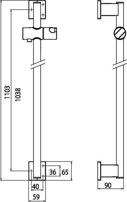 Actual product image Emco Shower handle SYSTEM 2 straight chrome