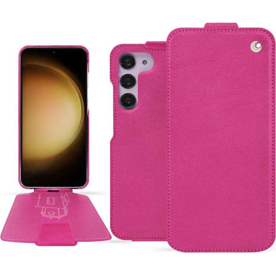 Noreve Lederschutzhülle vertikal (Samsung Galaxy S23+), Smartphone Hülle, Rosa