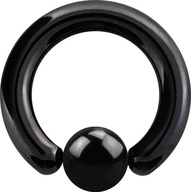 Actual product image Star Piercing Ball Closure Ring black with titanium layer (without brass, Organic)