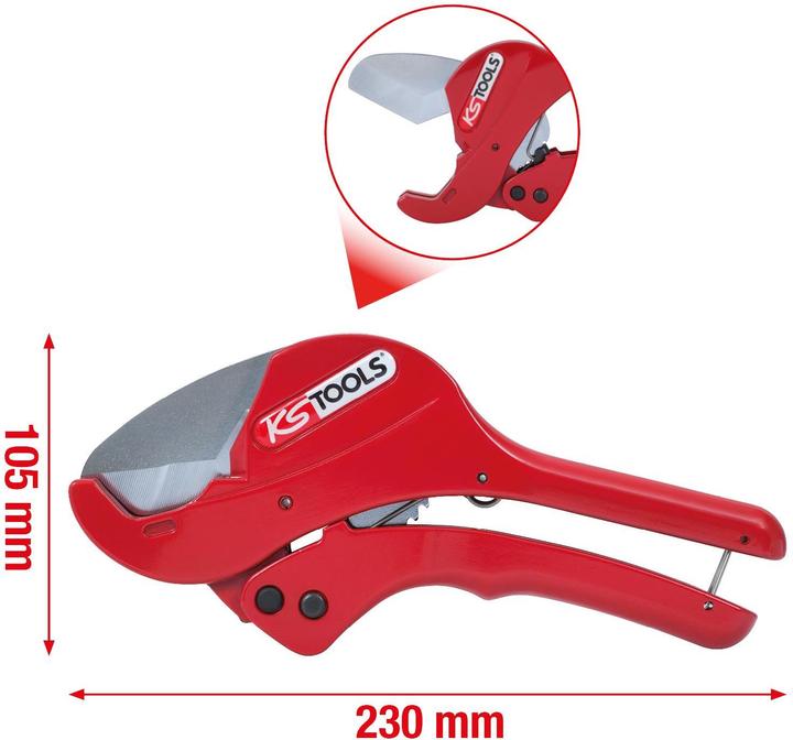 Productafbeelding KS Tools Automatische kunststofpijpschaar (230 mm)
