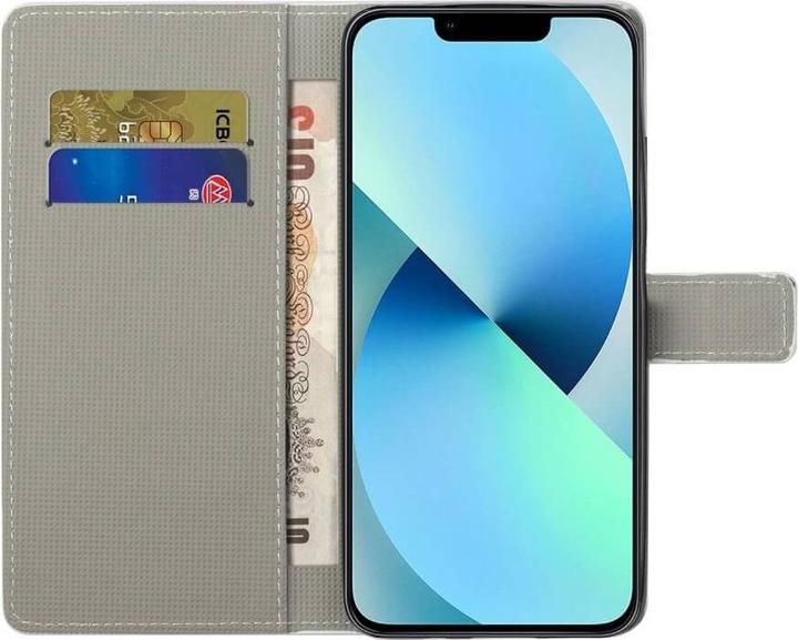 Produktbild Cover-Discount iPhone 14 - Leder Etui Hülle Schmetterling violett (Apple iPhone 14)