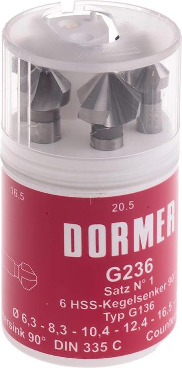 Produktbild Dormer Hss Straight Shank Countersink Set No 1 (10.4 mm, 12.4 mm, 16.5 mm, 20.5 mm, 6.3 mm, 8.3 mm)