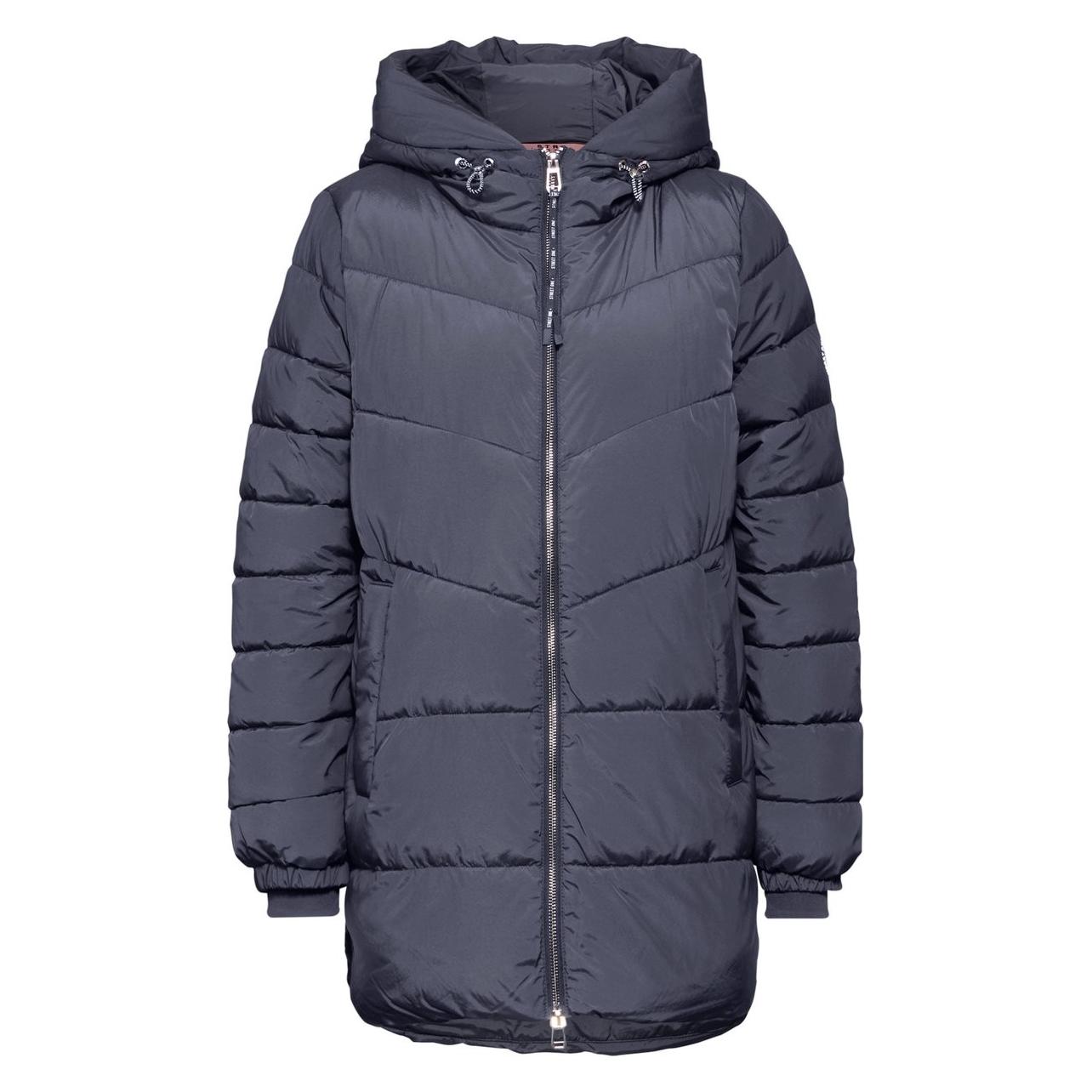 Street One, Vrouwen, Winterjassen, Lange Gefütterte Jacke, Blauw, (38)