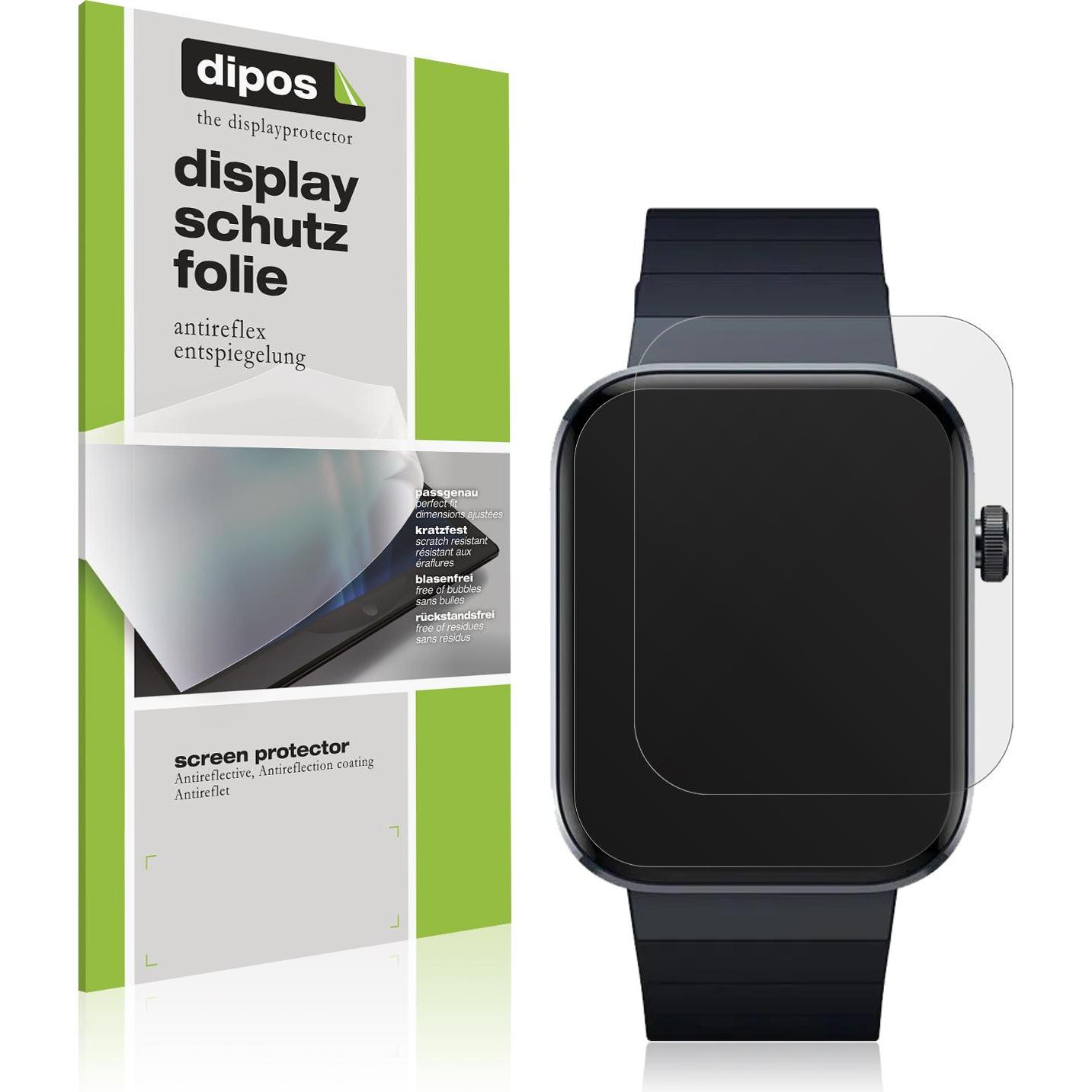 Dipos Displayschutzfolie Antireflex, Smartwatch Schutzfolie, Transparent