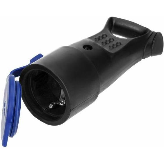 Orno Gniazdo gumowe, hermetyczne 2P+Z, proste, IP44, czarne, wersja Schuko, Batterie + pile