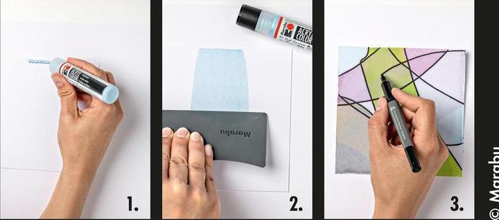 Actual product image Marabu Squeegee Art Acryl Set Pastell (25 ml)