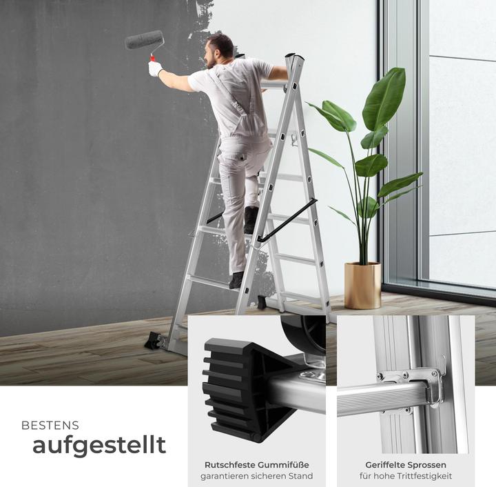 Produktbild tectake Mehrzweckleiter (Plattformleiter, 160 cm)