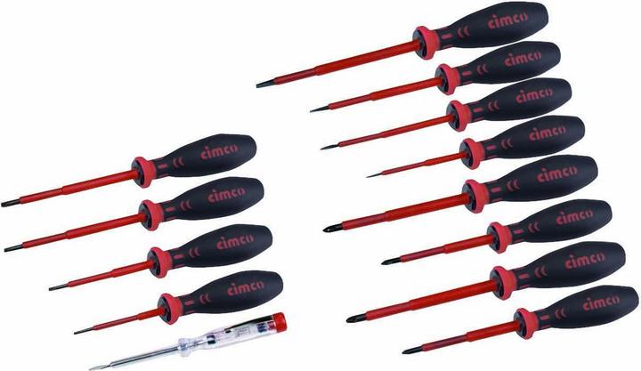 Produktbild Cimco VDE Schraubendreher-Set 13teil (Phillipps-Kreuzschlitz (PH), Pozidriv-Kreuzschlitz (PZ), Schlitzschrauben, TX)