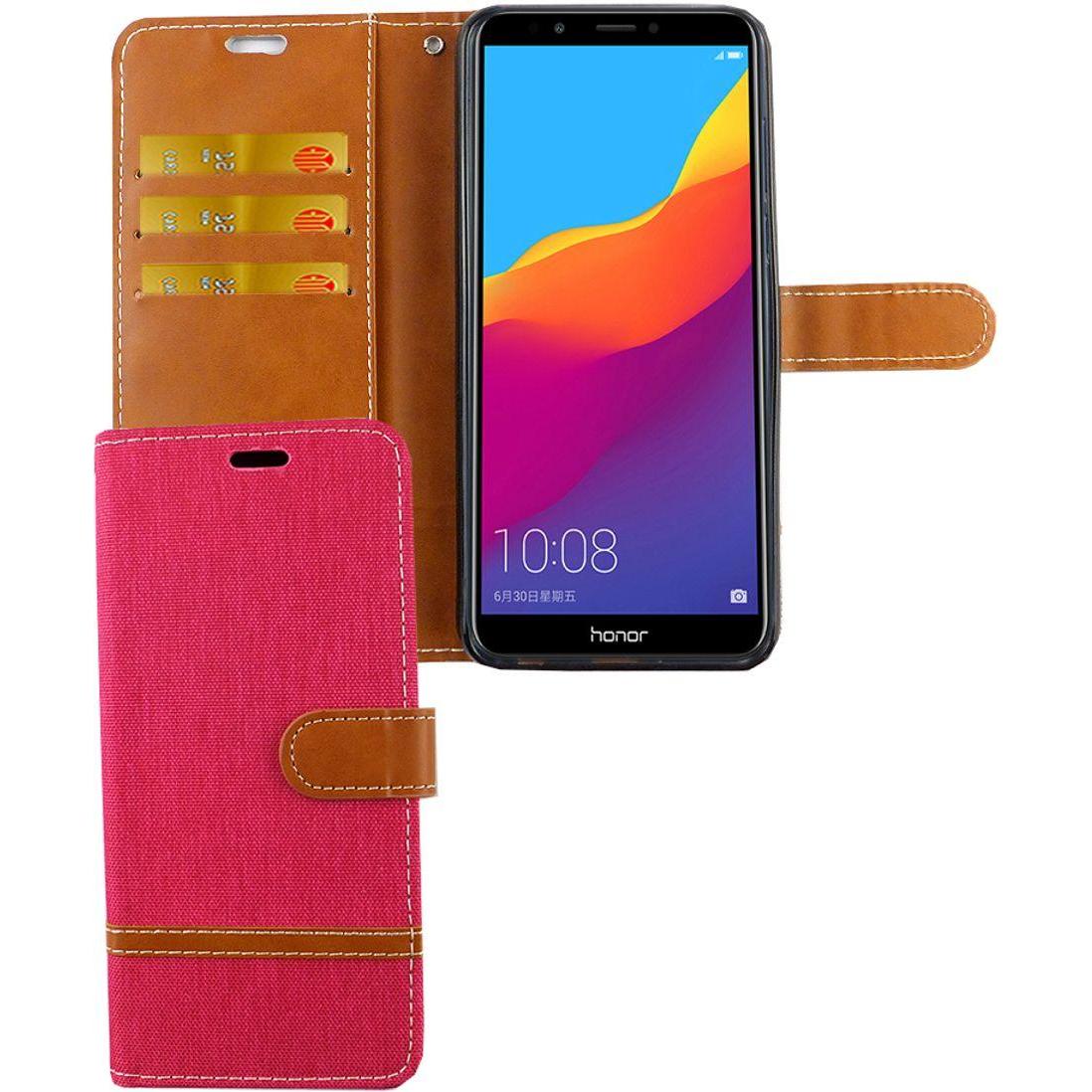 König Design Hülle Handy Schutz für Huawei Honor 7C Case Cover Tasche Wallet Etui Handyhülle (Honor 7c), Smartphone Hüll...