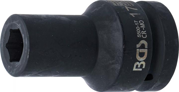 Produktbild BGS Kraft-Steckschlüssel-Einsatz Sechskant, tief Antrieb Innenvierkant 25 mm (1") SW 17 mm (17 mm)
