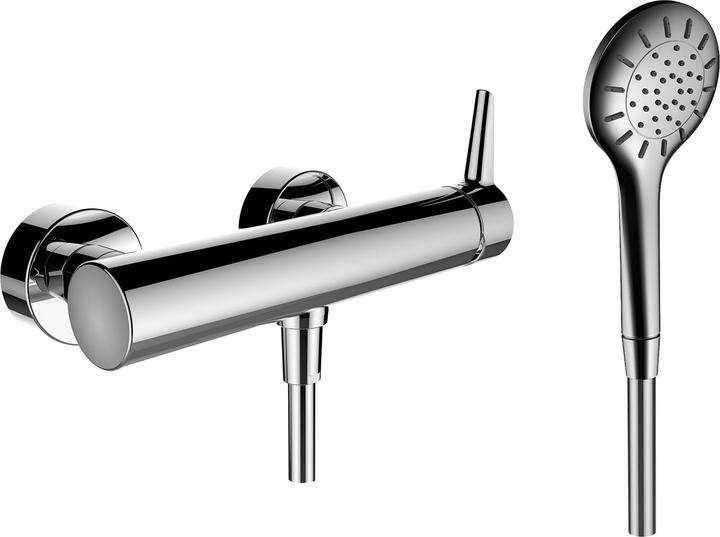 Produktbild Laufen PURE Duschenmischer, Aufputz, 1 Verbraucher, mit Handbrause und Brauseschlauch, HF90175010060