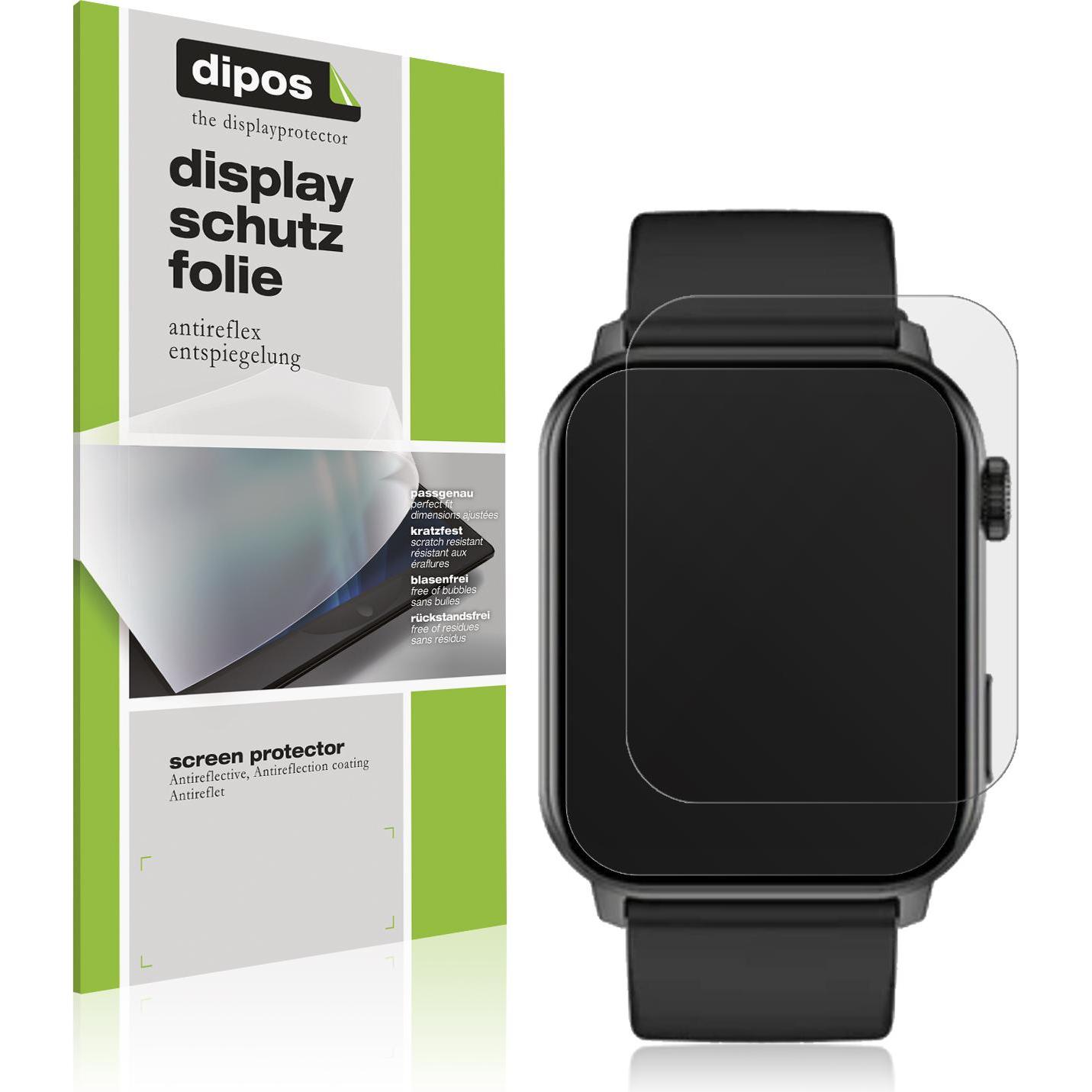 Dipos Displayschutzfolie Antireflex, Smartwatch Schutzfolie, Transparent
