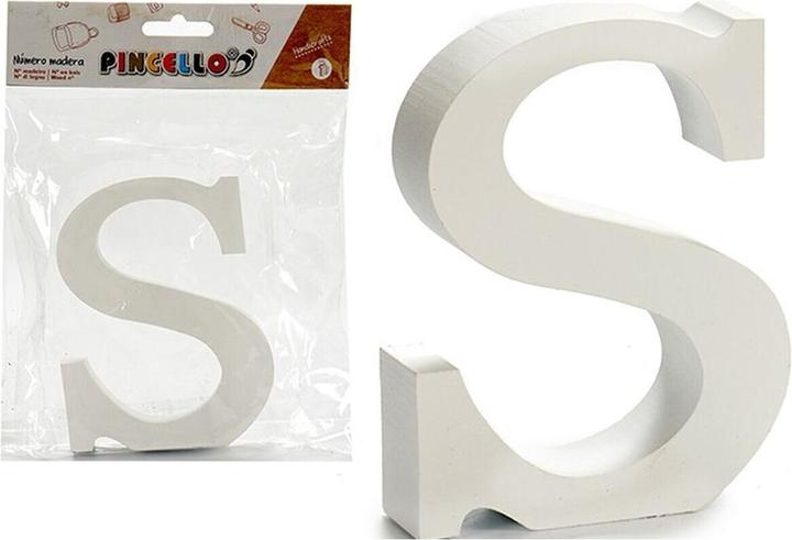 Pincello Buchstabe S Weiss Holz 2 x 16 x 14,5 cm (24 Stück)