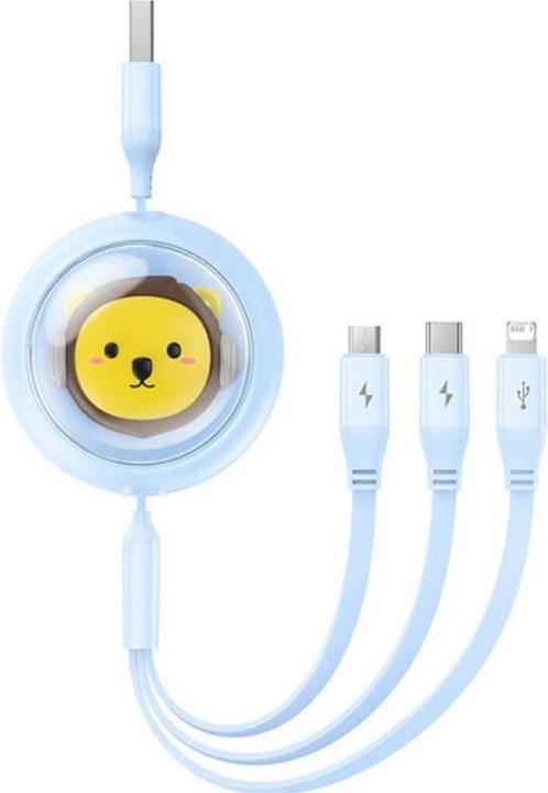 Immagine prodotto Baseus Cavo USB Cavo di ricarica 3-in-1 da USB-C, USB-M, Lightning 3.5A, 1.1m (blu) (1.10 m, 100 W)
