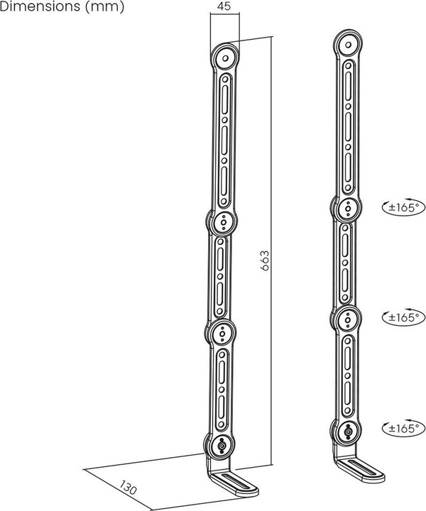 Immagine prodotto myWall Staffa per soundbar HZ32-2L (1 pz., Installazione a parete, Rotante, Inclinabile, Perno di rotazione)