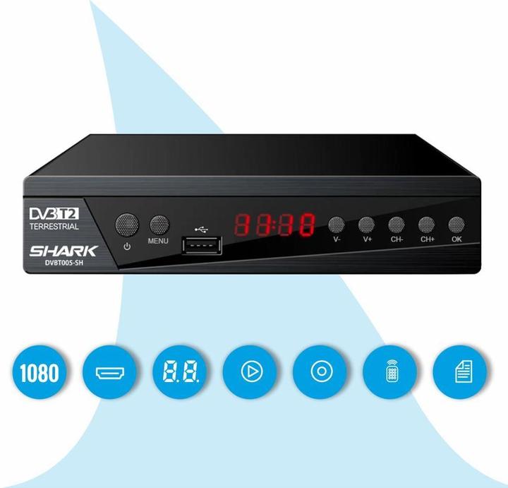 Productafbeelding Manta DVBT005-SH Tuner for TV DVBT-T2/HEVC SHARK (DVB-T, DVB-T2)