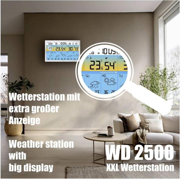 Actual product image Technoline weerstation - WD 2500 - 373x228x30mm - zilver - met 1 buitensensor - TL-WD2500