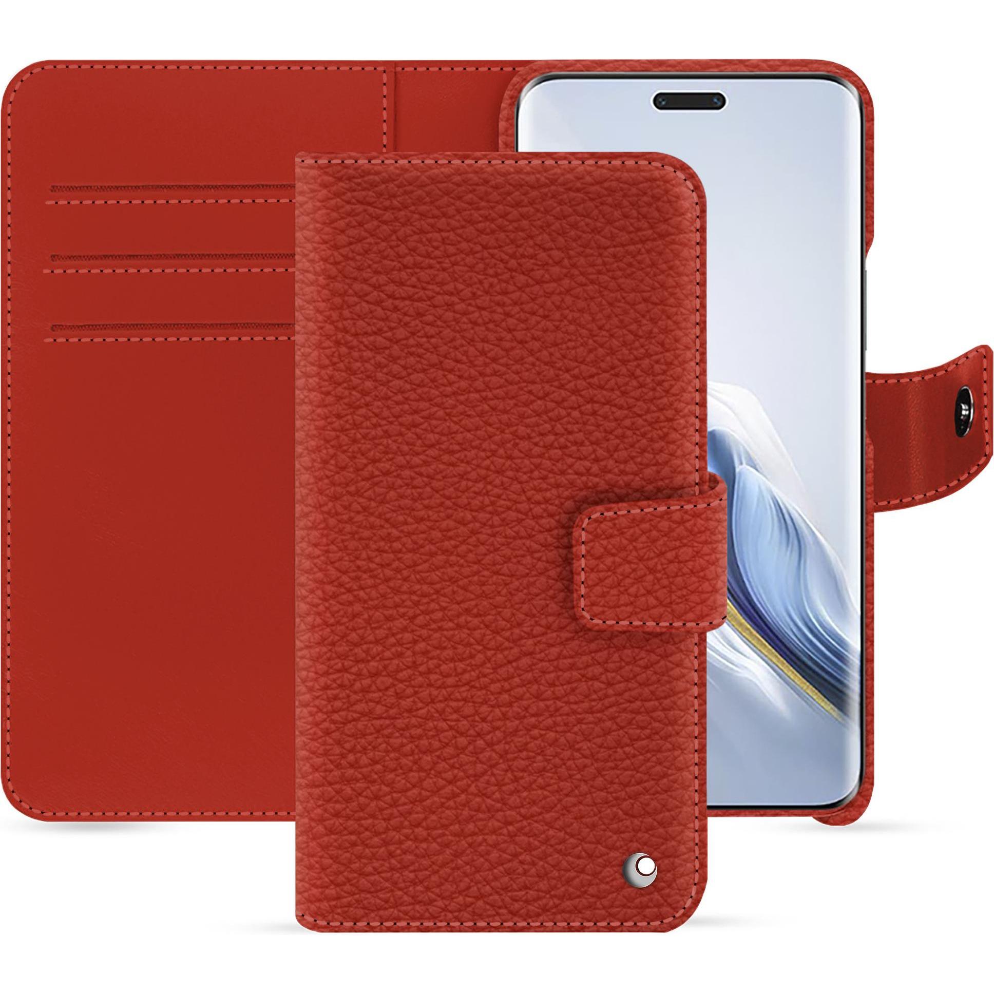 Noreve Lederschutzhülle Honor Magic6 Pro (Honor Magic6 Pro), Smartphone Hülle, Orange