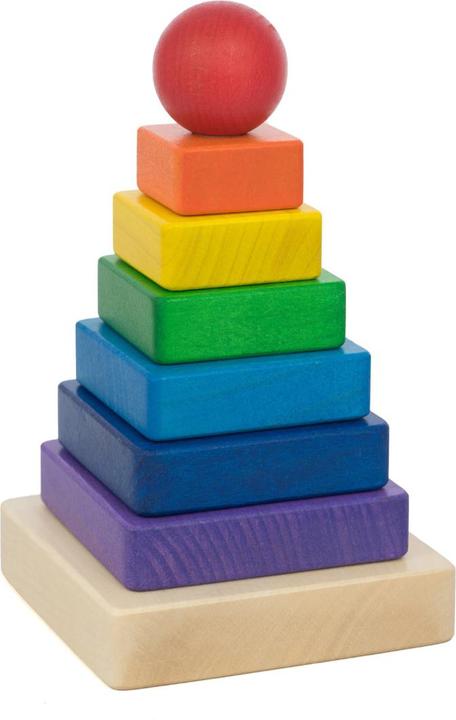 Produktbild Holzecke Turm aus Bunten Blöcken Quadrate