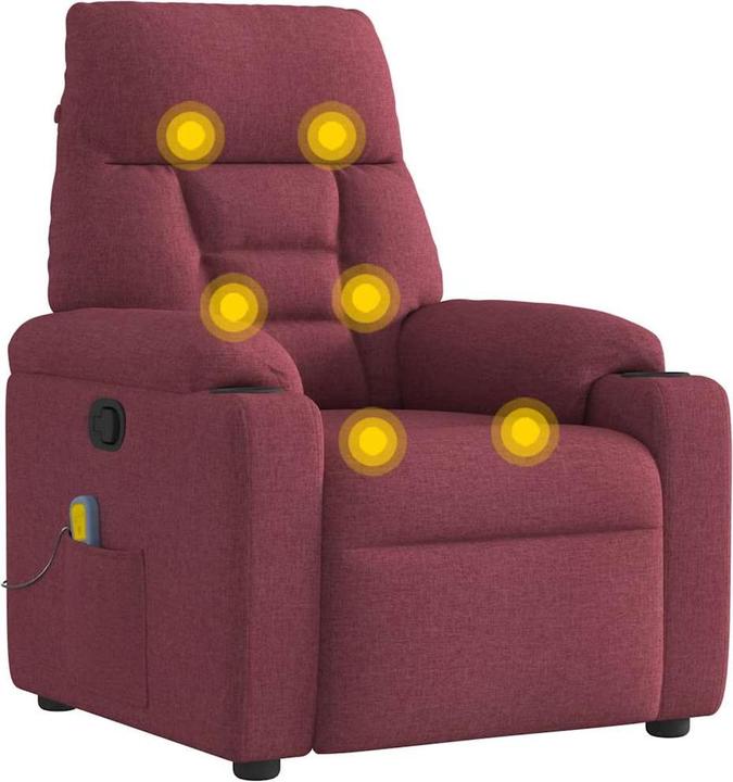 Actual product image VidaXL Massage chair wine red fabric