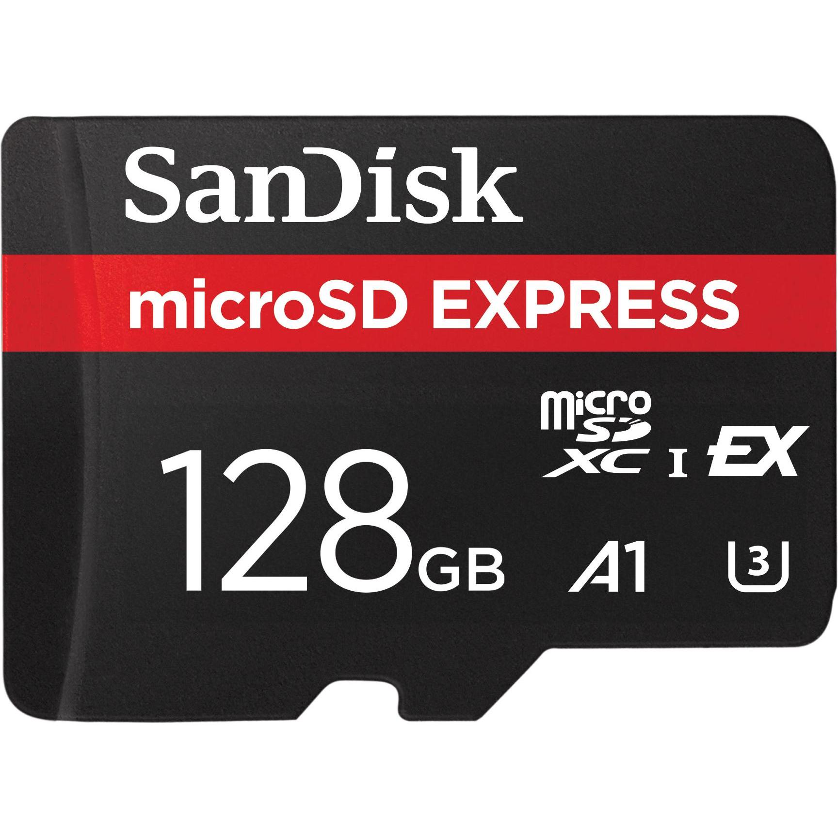 SanDisk Express (128 GB, microSDXC, U3, UHS-I), Speicherkarte, Schwarz