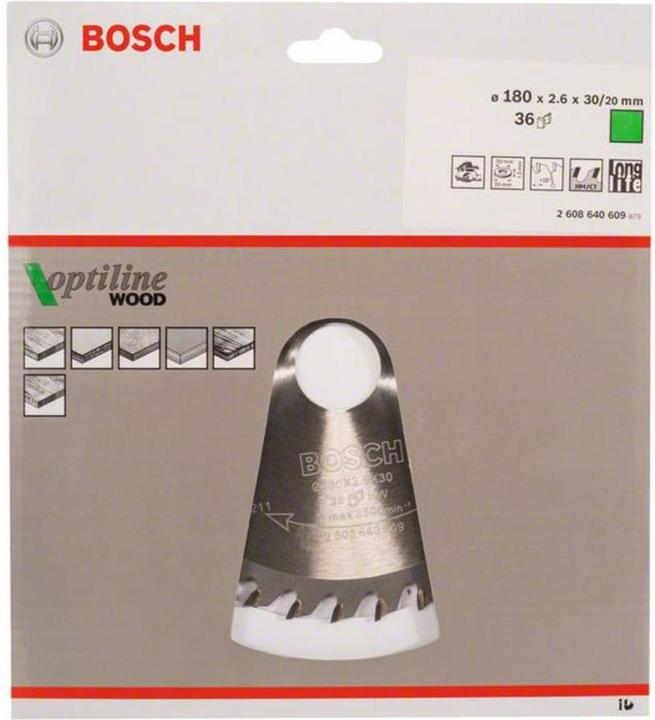 Image du produit Bosch Professional Zubehör Lame de scie circulaire PRO Wood, 180 x 2.6 x 30 mm