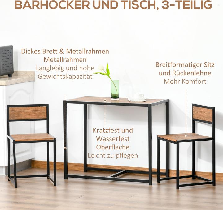 Immagine prodotto Homcom Set di tavoli da bar (47 x 38 x 76 cm)