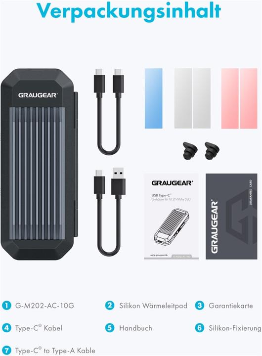 Actual product image Graugear G-M202-AC-10G (M.2 2280, M.2 2230, M.2 2260, M.2 2242)