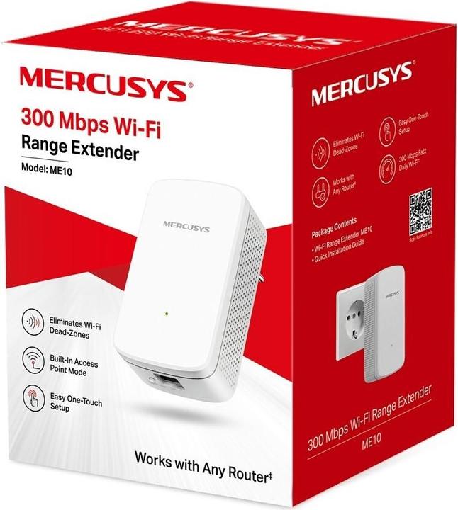 Produktbild Mercusys ME10 network extender Network repeater White 10 (300 Mbit/s)
