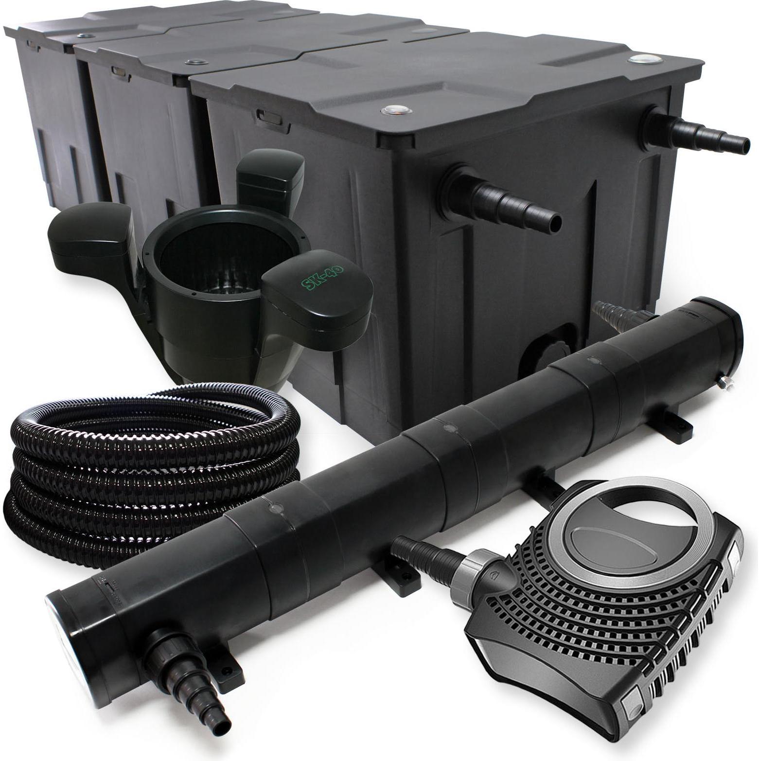 Thumbnail - Wiltec, Brunnen + Gartenteich, Filter Set Bio Teichfilter 90000l 72W UVC Klärer Pumpe 25m Schlauch Skimmer 120
