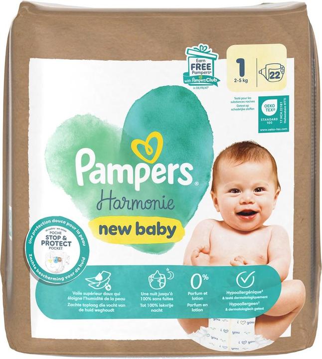 Productafbeelding Pampers Harmonie (Gr. 1, Verplaatsbaar pakket, 22 Pcs.)