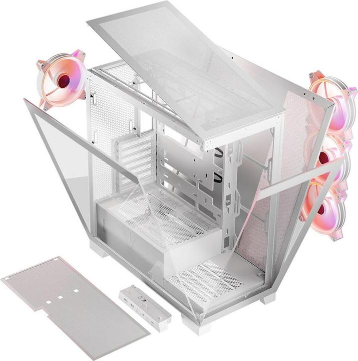 Actual product image Modecom Computer case Volcano SPACE APEX ARGB MIDI USB 3.0 X 2 CYPE-C white (ATX, mATX, Mini-ITX)