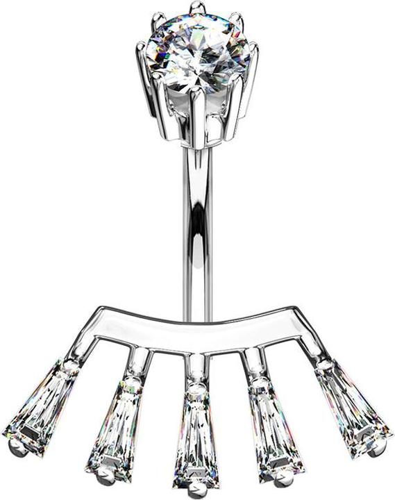 Image du produit Star Piercing Banane femelle argent princesse (Laiton, Acier chirurgical 316L)