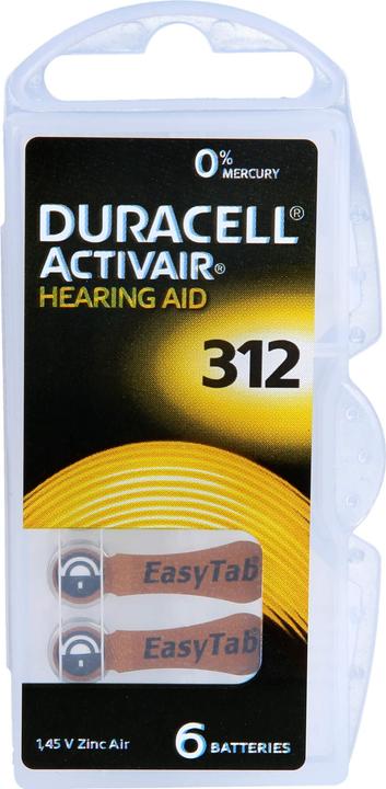 Image du produit Duracell Pile pour appareils auditifs 312, 6 pièces (6 pcs, C)