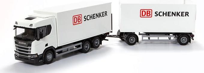 Productafbeelding Emek Scania distributietruck met oplegger schaal 1:25