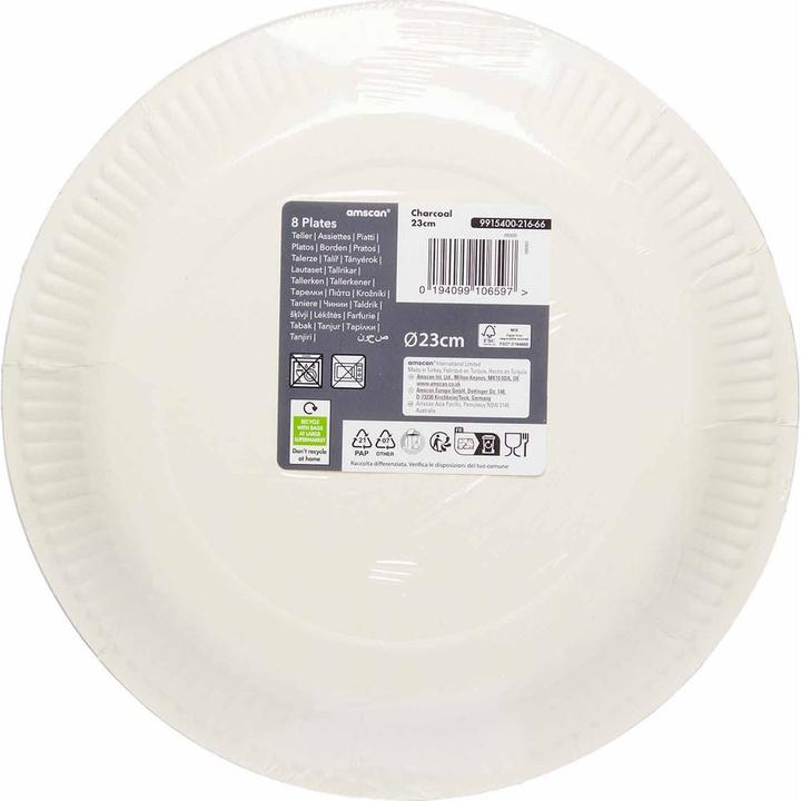 Produktbild Amscan Schwarze Teller (8x)