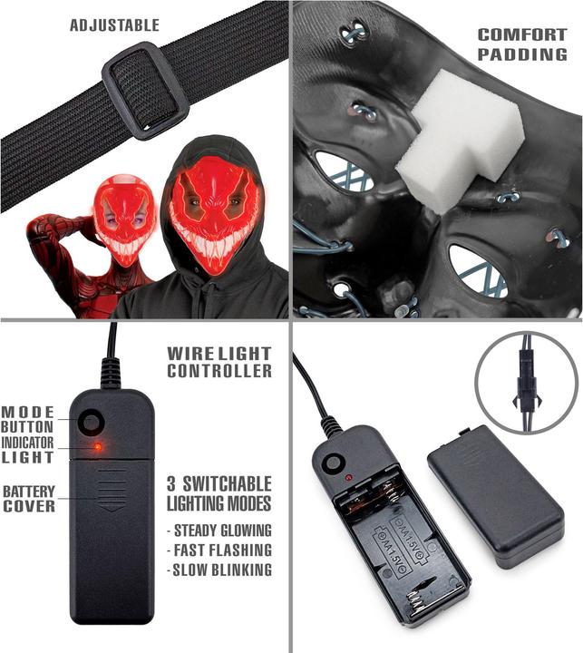 Produktbild Widmann Rote Monstermaske mit LED Beleuchtung