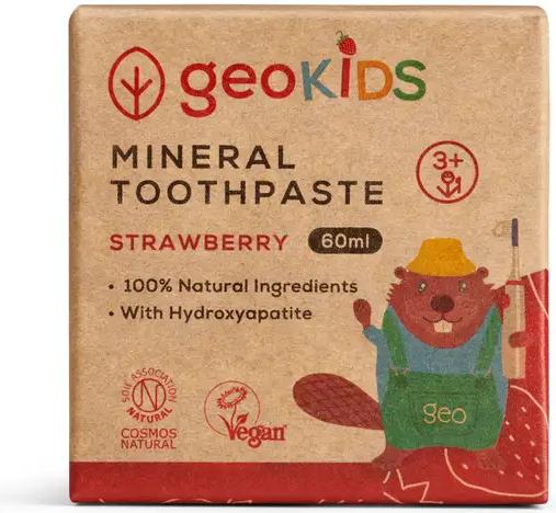 Immagine prodotto Georganics Geokids Mineralische Zahnpasta im Glas ohne Fluorid Erdbeere 60ml (60 ml)