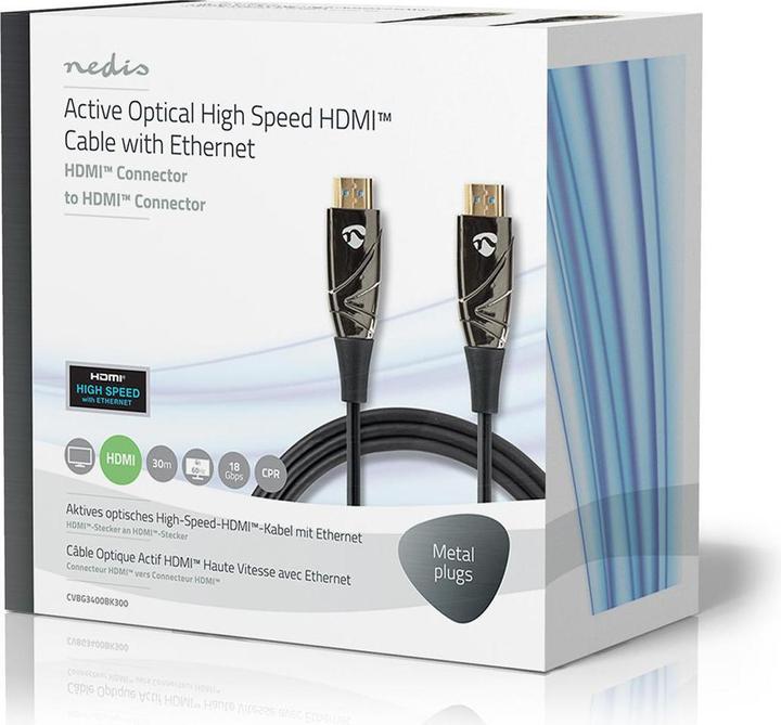Productafbeelding Nedis Actieve Optische Hoge Snelheid? HDMI Kabel met Ethernet| HDMI Stekker| - Kabel - Dig (30 m)