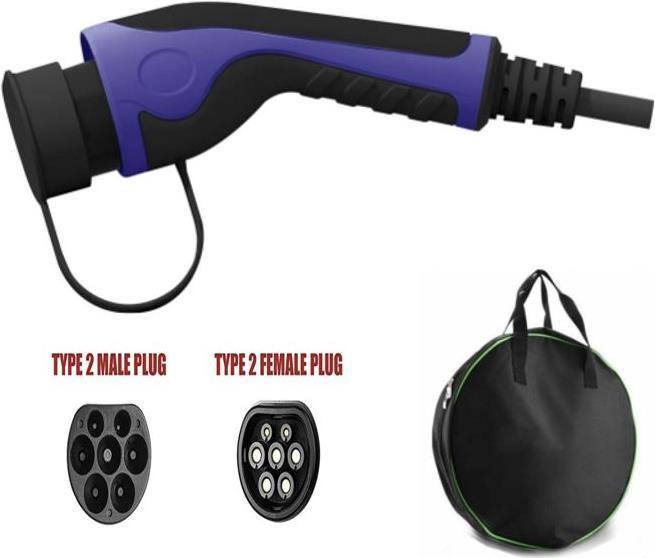 Helos Câble de recharge pour voiture électrique, type 2, TÜV, triphasé, 32 A, 22 kW, 5m (Type 2, 22 kW, 32 A, 5 m)