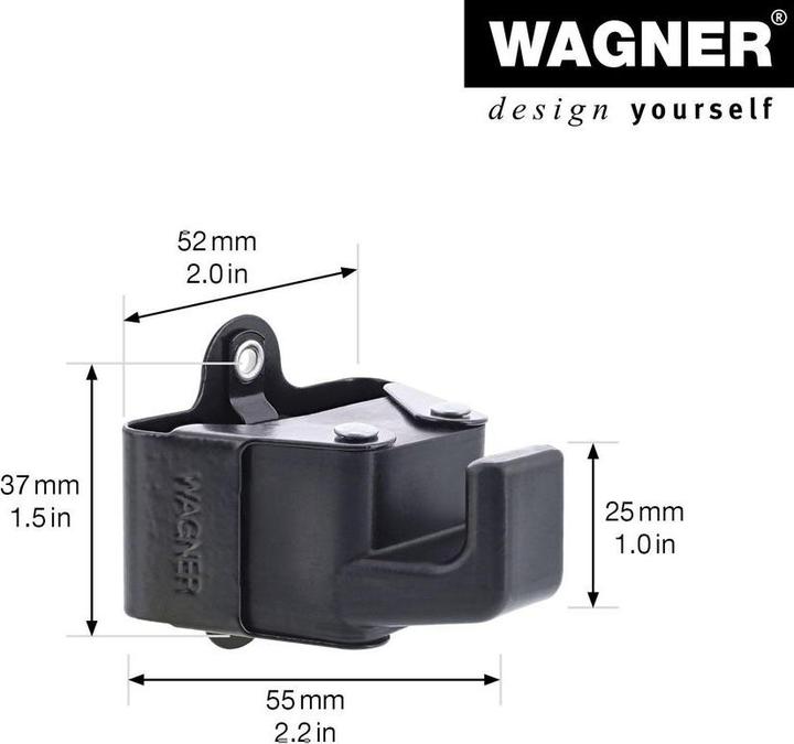 Actual product image Wagner System design yourself coat hook WH 2098 with 1 hook black, 2 pcs.