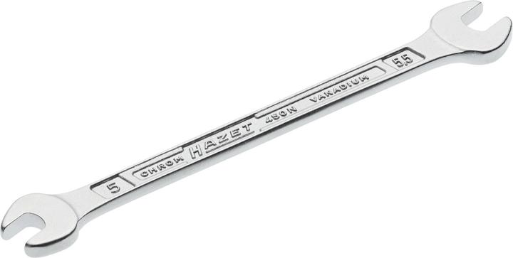Actual product image HAZET Double open-end wrench 450N-5X5.5 ∙ Outside hexagon profile ∙ 5 x 5.5 mm (5 mm, 5.5 mm)